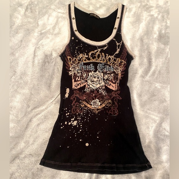 Tops - Rhinestone Rock Concert tank